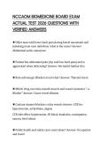 NCCAOM BIOMEDICINE BOARD EXAM ACTUAL TEST 2026 QUESTIONS WITH VERIFIED ANSWERS
