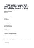 ATI MEDICAL SURGICAL TEST BANK QUESTIONS AND VERIFIED ANSWERS GRADED A&plus; LATEST&excl;&excl;