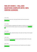 NSG 501 EXAM 2 - FALL 2026 QUESTIONS COMPLETE WITH 100&percnt; VERIFIED ANSWERS 
