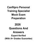 canfitpro Personal Training Specialist &lpar;PTS&rpar; Mock Exam 2026 &vert; Realistic Practice Test with Answers & Detailed Explanations PDF