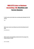 WGU D774 Intro to Business Accounting &vert; OA&vert; Questions and Correct Answers