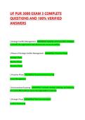 UF PUR 3000 EXAM 3 COMPLETE QUESTIONS AND 100&percnt; VERIFIED ANSWERS