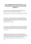 RN LEADERSHIP ONLINE PRACTICE A  ATI EXAM 2026-2027 QUESTIONS AND ANSWERS GRADED A&plus;