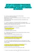 ATI RN LEADERSHIP PROCTORED EXAM 2026 VERSION 3 QUESTIONS WITH ANSWERS ALREADY VERIFIED BY EXPERTS 