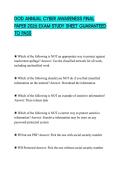 DOD ANNUAL CYBER AWARENESS FINAL PAPER 2026 EXAM STUDY SHEET GUARANTEED TO PASS