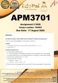APM3701 Assignment 2 &lpar;COMPLETE ANSWERS&rpar; 2026 - DUE 17 August 2026