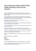 Intro to Business FINAL EXAM STUDY GUIDE Questions with Accurate Answers