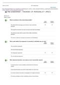 PRE-ASSESSMENT ON THEORIES OF PERSONALITY &lpar;PSVO&rpar; - WGU STUDENT PORTAL &vert; QUESTIONS AND ANSWERS &vert; 2026 UPDATE &vert; WITH COMPLETE SOLUTION