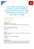 ATSSA Traffic Control Supervisor Re-certification Actual Exam 2026&sol;2027 &vert; Questions and All Correct Answers &vert; 100&percnt; Solved and Guaranteed Success &vert; Pass Guaranteed - A&plus; Graded