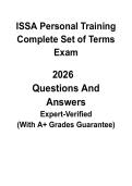ISSA Personal Training Complete Set of Terms 2026 &vert; CPT Glossary&comma; Key Definitions & Exam Vocabulary PDF