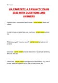 GA PROPERTY & CASUALTY EXAM  2026 WITH QUESTIONS AND  ANSWERS 