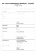 exam 1 introduction to pediatric nursing UPDATED ACTUAL Questions and  CORRECT Answers