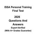 ISSA Personal Training Final Test 2026 &vert; CPT Mock Exam&comma; Real Questions & Complete Answer Explanations PDF
