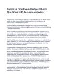 Business Final Exam Multiple Choice Questions with Accurate Answers