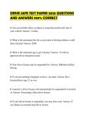 DRIVE SAFE TEST PAPER 2026 QUESTIONS AND ANSWERS 100&percnt; CORRECT