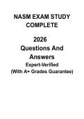 NASM CPT Complete Exam Study Guide 2026 &vert; Full Certification Review&comma; Notes & Practice Questions PDF