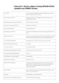 Peds exam 1 Arizona college of nursing UPDATED ACTUAL  Questions and CORRECT Answers