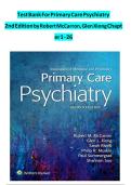 Test Bank for Primary Care Psychiatry 2nd Edition by McCarron & Xiong &vert; Complete Chapters 1-26