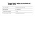 Pediatrics Exam &num;1 UPDATED ACTUAL Questions and  CORRECT Answers