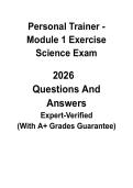 Personal Trainer Module 1&colon; Exercise Science 2026 &vert; CPT Anatomy&comma; Physiology & Human Movement Study Guide PDF