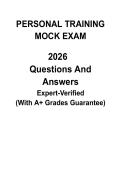 Personal Training Mock Exam 2026 &vert; CPT Practice Test&comma; Realistic Questions & Detailed Answers PDF