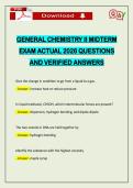 GENERAL CHEMISTRY II MIDTERM EXAM ACTUAL 2026 QUESTIONS AND VERIFIED ANSWERS