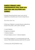 DUNPHY PRIMARY CARE I COMPREHENSIVE FINAL EXAM 2026 QUESTIONS AND SOLUTIONS 100&percnt; CORRECT