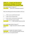 OSHA 10 - Cranes and Derricks in Construction &lpar;Subpart CC&rpar; Exam Actual Questions and Answers 2026&period;docx
