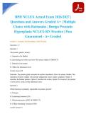 BPH NCLEX Actual Exam 2026&sol;2027 &vert; Questions and Answers Graded A&plus; &vert; Multiple Choice with Rationales &vert; Benign Prostatic Hyperplasia NCLEX-RN Practice &vert; Pass Guaranteed - A&plus; Graded
