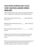 NCSF SPORTS NUTRITION 2026 ACTUAL SCRIPT QUESTIONS ANSWERS VERIFIED BRAND NEW