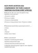 NCSF SPORTS NUTRITION 2026 COMPREHENSIVE TEST PAPER COMPLETE QUESTIONS SOLUTIONS EXPERT APPROVED
