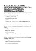 MTTC PE 044 PRACTICE TEST QUESTIONS AND ANSWERS WITH FULL SOLUTIONS&comma; UPDATED 2026&comma; SUCCESSFULLY GRADED A&plus;