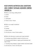 NCSF SPORTS NUTRITION 2026 QUESTIONS AND CORRECT DETAILED ANSWERS VERIFIED GRADED A&plus;
