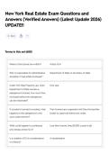 New York Real Estate Exam Questions and Answers &lpar;Verified Answers&rpar; &lpar;Latest Update 2026&rpar; UPDATE&excl;&excl;