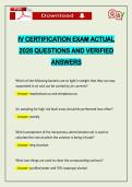IV CERTIFICATION EXAM ACTUAL 2026 QUESTIONS AND VERIFIED ANSWERS