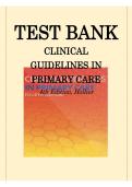 Clinical Guidelines in Primary Care Test Bank for Clinical Guidelines in Primary Care 4th Edition &ndash; 2026 Updated &ndash; Hollier