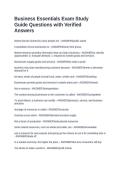 Business Essentials Exam Study Guide Questions with Verified Answers