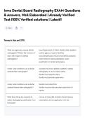 Iowa Dental Board Radiography EXAM Questions & Answers&comma; Well Elaborated &vert; Already Verified Test &vert;100&percnt; Verified solutions &vert; Latest&excl;&excl;