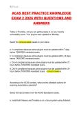 ACAS BEST PRACTICE KNOWLEDGE  EXAM 2 2026 WITH QUESTIONS AND  ANSWERS