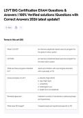 LSVT BIG Certification EXAM Questions & Answers &vert; 100&percnt; Verified solutions &vert;Questions with Correct Answers 2026 latest update&excl;&excl; 