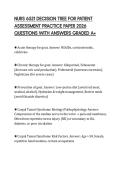 NURS 6521 DECISION TREE FOR PATIENT ASSESSMENT PRACTICE PAPER 2026 QUESTIONS WITH ANSWERS GRADED A&plus;