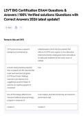 LSVT BIG Certification EXAM Questions & Answers &vert; 100&percnt; Verified solutions &vert;Questions with Correct Answers 2026 latest update&excl;&excl; 