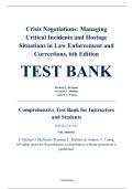 Test Bank &ndash; Crisis Negotiations&colon; Managing Critical Incidents and Hostage Situations in Law Enforcement and Corrections&comma; 6th Edition &ndash; Michael J&period; McMains&comma; Wayman C&period; Mullins&comma; Andrew T&period; Young &ndash; ISBN 9781138585515 &lpar;All Chapters Covered 1&ndash;11&rpar;
