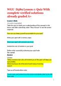 WGU  D389 Lesson 1&colon; Quiz With complete verified solutions already graded A&plus;