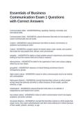 Essentials of Business Communication Exam 1 Questions with Correct Answers