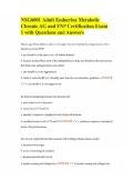 NSG6001 Adult Endocrine Metabolic Chronic AG and FNP Certification Exam 1 with Questions and Answers