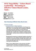 WGU D253 RSM3 &ndash; Values-Based Leadership &ndash; Becoming an Effective Values-Based Leader&comma; Task 1