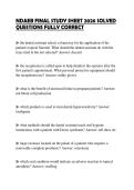 NDAEB FINAL STUDY SHEET 2026 SOLVED QUESTIONS FULLY CORRECT
