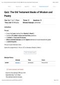 BIBL 104&colon; WEEK 3 Quiz&colon; The Old Testament Books of Wisdom and Poetry&vert; LIBERTY UNIVERSITY