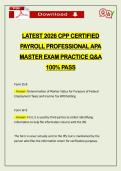 BUNDLED EXAMS&colon;&colon;&colon; CPP - CERTIFIED PAYROLL PROFESSIONAL ACTUAL 2026 Q&A 100&percnt; PASS